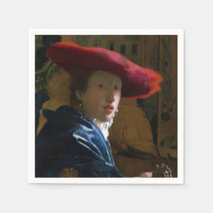 Johannes Vermeer - Meisje met een rood Pet Servet