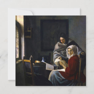 Johannes Vermeer - Meisje onderbroken bij haar muz Kaart