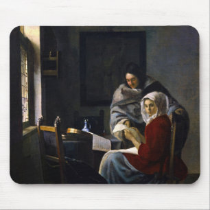 Johannes Vermeer - Meisje onderbroken bij haar muz Muismat