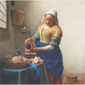 Johannes Vermeer Milkmaid.  beeldende kunst Sticker (Voorkant)