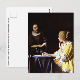 Johannes Vermeer - Mistress en Maid Briefkaart