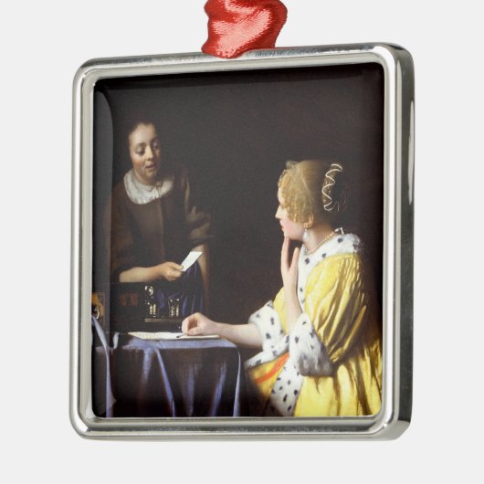 Johannes Vermeer - Mistress en Maid Metalen Ornament (Links)