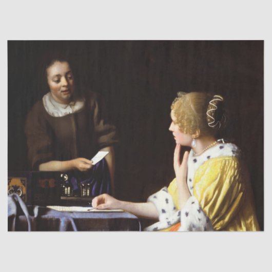 Johannes Vermeer - Mistress en Maid Tissuepapier (Voorkant)