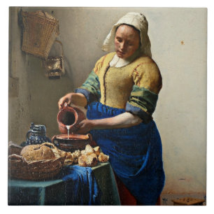 Johannes Vermeer schilderij, The Milkmaid Tegeltje