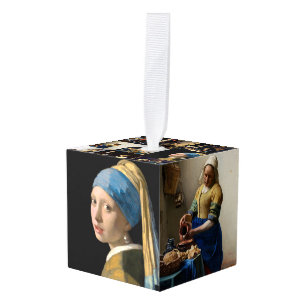 Johannes Vermeer - Selectie van stervelingen Kubus Ornament