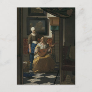 Johannes Vermeer, The Love Letter 17th C. Fine Art Briefkaart