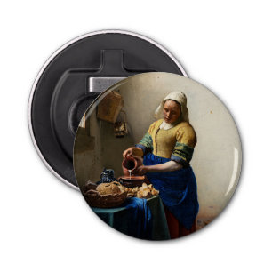 Johannes Vermeer - The Milkmaid Button Flesopener