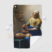 Johannes Vermeer - The Milkmaid Golfhanddoek (Insitu)