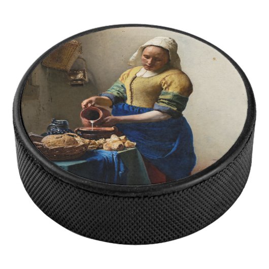 Johannes Vermeer - The Milkmaid Hockey Puck (3/4)