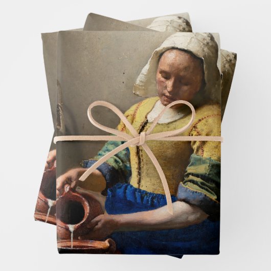 Johannes Vermeer - The Milkmaid Inpakpapier Vel (In situ)