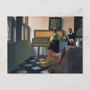 Johannes Vermeer - The Music Lesson Briefkaart