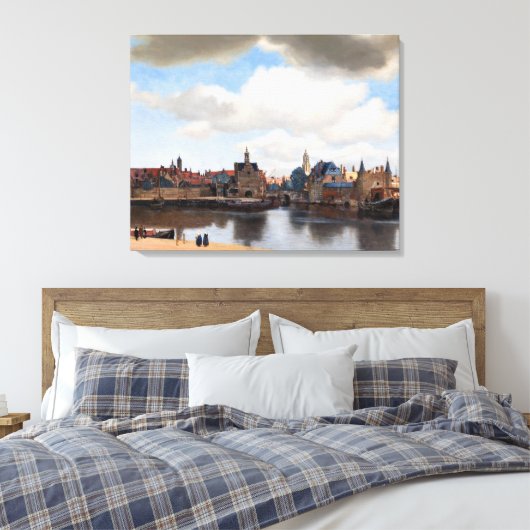 Johannes Vermeer - Uitzicht van Delft Canvas Afdruk (Insitu (Slaapkamer))