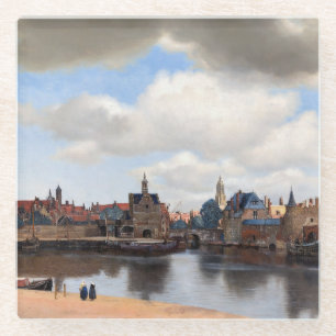 Johannes Vermeer - Uitzicht van Delft Glazen Onderzetter