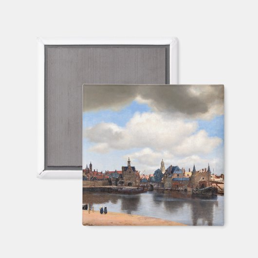 Johannes Vermeer - Uitzicht van Delft Magneet (Voorkant / Achterkant)