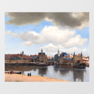 Johannes Vermeer - Uitzicht van Delft Raamsticker