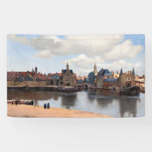 Johannes Vermeer - Uitzicht van Delft Spandoek