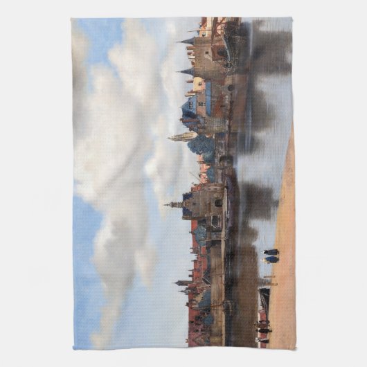 Johannes Vermeer - Uitzicht van Delft Theedoek (Verticaal)