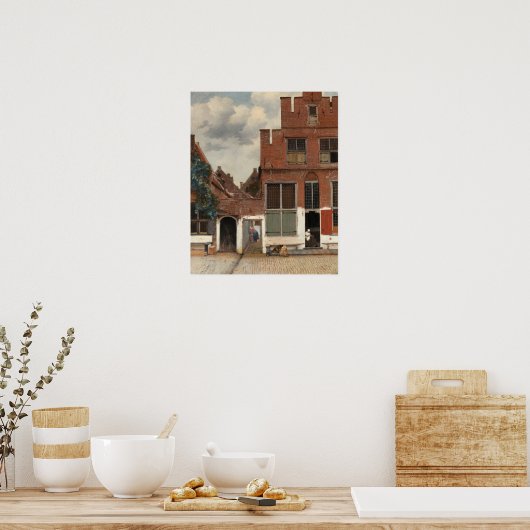 Johannes Vermeer Uitzicht van Houses in Delft Poster (Keuken)