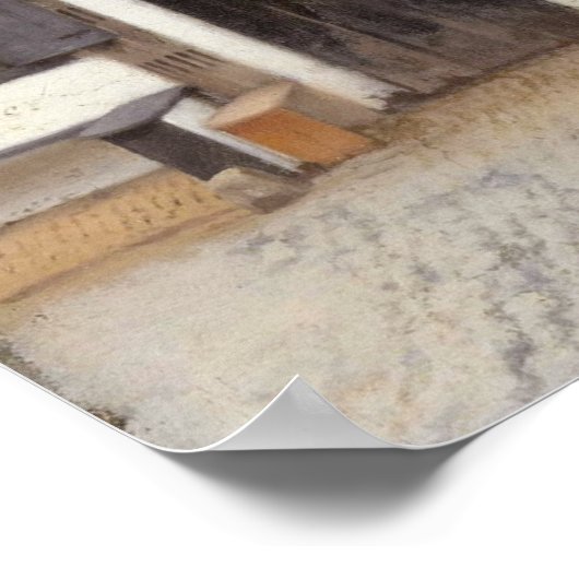 Johannes Vermeer, Uitzicht van Huizen in Delft Poster (Hoek)