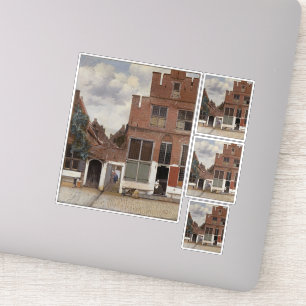 Johannes Vermeer, Uitzicht van Huizen in Delft Sticker