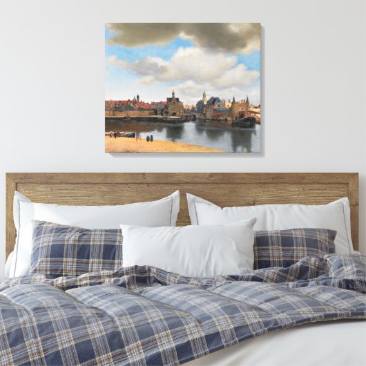 Johannes Vermeer, van Deft, Uitzicht Delft Canvas Afdruk (Insitu (Slaapkamer))