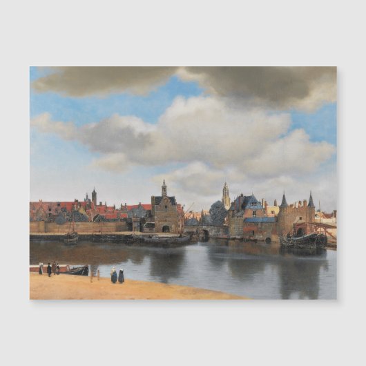 Johannes Vermeer, van Deft, Uitzicht Delft Magnetische Uitnodiging (Voorkant)