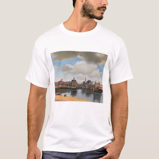 Johannes Vermeer, van Deft, Uitzicht Delft T-shirt (Voorkant)