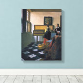 Johannes Vermeer, van Delft, De muzieklessen Canvas Afdruk (Insitu (Houten vloer))