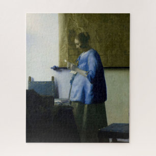Johannes Vermeer - Vrouw in Blauw Leest een brief Legpuzzel