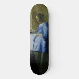Johannes Vermeer - Vrouw in Blauw Leest een brief Skateboard
