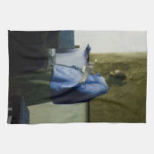 Johannes Vermeer - Vrouw in Blauw Leest een brief Theedoek (Horizontaal)