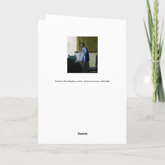 Johannes Vermeer - Vrouw in het blauw een brief le Kaart (Achterkant)