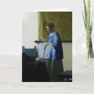 Johannes Vermeer - Vrouw in het blauw een brief le Kaart