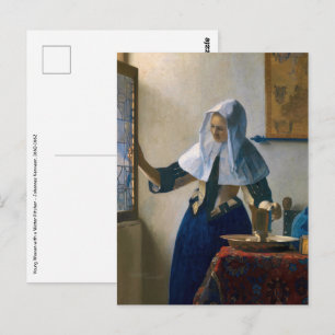 Johannes Vermeer - Vrouw met een waterpitcher Briefkaart
