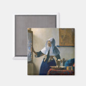 Johannes Vermeer - Vrouw met een waterpitcher Magneet (Voorkant / Achterkant)