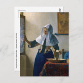 Johannes Vermeer - Vrouw met waterkan Briefkaart (Voorkant / Achterkant)