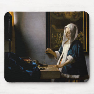 Johannes Vermeer - Vrouw met weegschaal Muismat