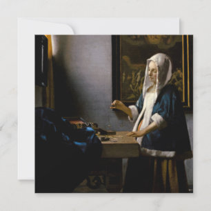 Johannes Vermeer - Woman Holding a Balance Bedankkaart
