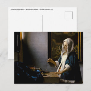 Johannes Vermeer - Woman Holding a Balance Briefkaart