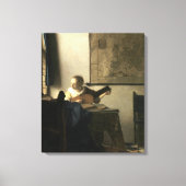 Johannes Vermeer Woman met een Lute Canvas Afdruk (Voorkant)