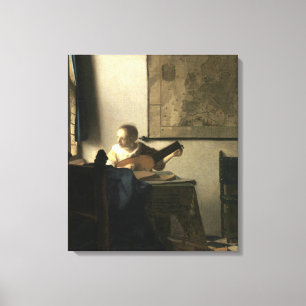 Johannes Vermeer Woman met een Lute Canvas Afdruk