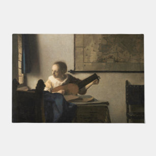 Johannes Vermeer - Young Woman met een Lute Deurmat