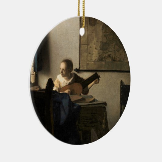 Johannes Vermeer - Young Woman met een Lute Keramisch Ornament (Rechts)