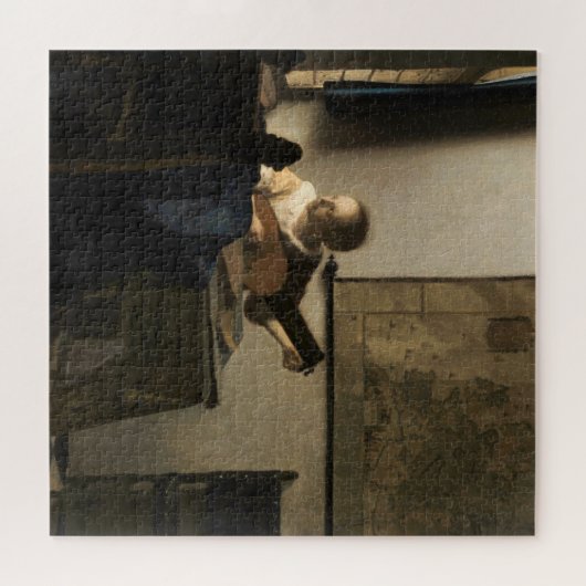 Johannes Vermeer - Young Woman met een Lute Legpuzzel (Horizontaal)