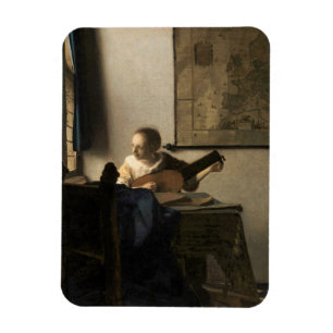 Johannes Vermeer - Young Woman met een Lute Magneet
