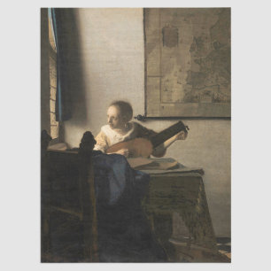 Johannes Vermeer - Young Woman met een Lute Tissuepapier