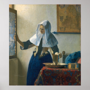 Johannes Vermeer Young Woman met een waterpitcher Poster