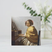 Johannes Vermeer - Young Woman Seated at Virginal Kaart (Staand voorkant)