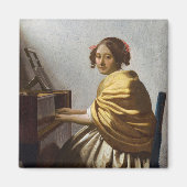 Johannes Vermeer - Young Woman Seated at Virginal Magneet (Voorkant)