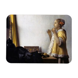 Johannes Vermeer - Young Woman with Pearl Ketting Magneet